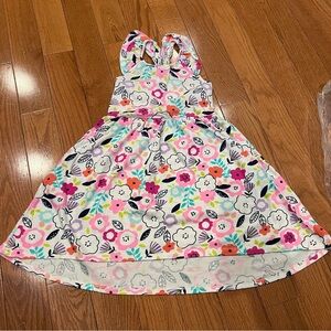 Girls Kids Jumping Beans White Floral cross back Sun Dress Size 6x